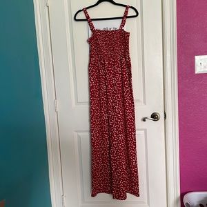 Red and White Romper